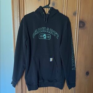 Carhartt Black Hoodie with Green Accents